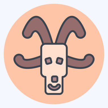 Simge Keçi. Hayvanlar sembolüyle ilgili. renk arkadaşı stili. dizayn edilebilir