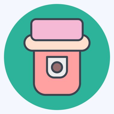 Simge Isı dedektörü. Sensörlerin sembolüyle ilgili. renk arkadaşı stili. dizayn edilebilir