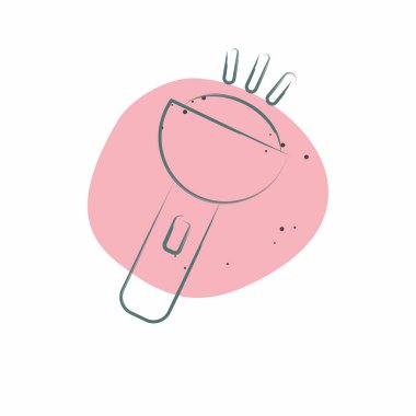 Simge Flashligh. Macera sembolüyle ilgili. Renkli Leke Biçimi. dizayn edilebilir