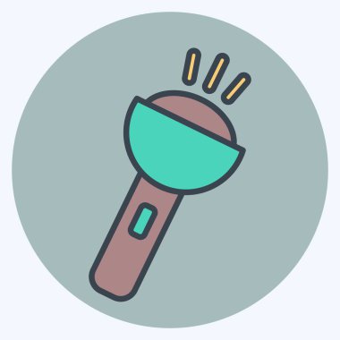 Simge Flashligh. Macera sembolüyle ilgili. renk arkadaşı stili. dizayn edilebilir