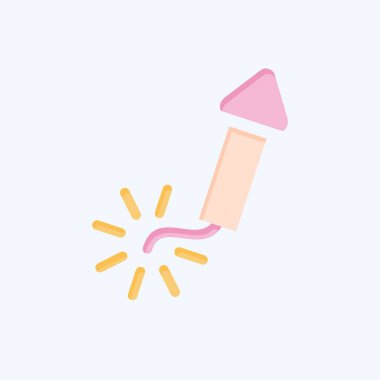 Simge Firecracker. Yeni yıl sembolüyle ilgili. Düz stil. dizayn edilebilir