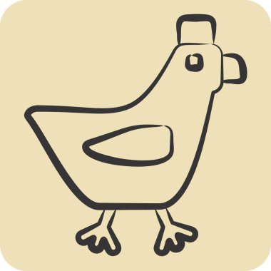 Simge boynuzu. Hayvanlar sembolüyle ilgili. El çizimi tarzı. dizayn edilebilir