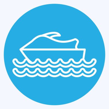 Simge Jet Ski. Macera sembolüyle ilgili. Mavi gözlü. dizayn edilebilir