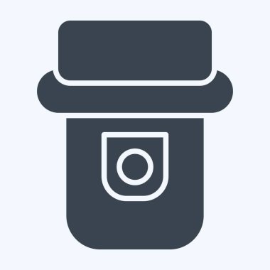 Simge Isı dedektörü. Sensörlerin sembolüyle ilgili. Kabartma tarzı. dizayn edilebilir