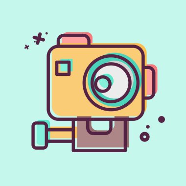 İkon Gopro. Macera sembolüyle ilgili. MBE tarzı. dizayn edilebilir