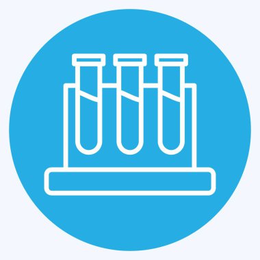Simge laboratuarı. Dermatoloji sembolüyle ilgili. Mavi gözlü. dizayn edilebilir