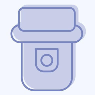 Simge Isı dedektörü. Sensörlerin sembolüyle ilgili. İki ton stili. dizayn edilebilir