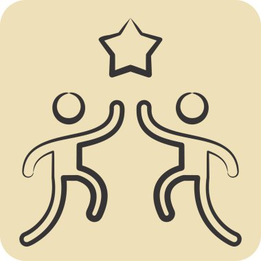 Simge Arkadaşları. Yeni yıl sembolüyle ilgili. El çizimi tarzı. dizayn edilebilir