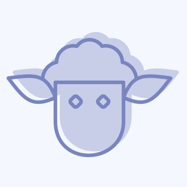 İkon Kuzu. BBQ sembolüyle ilgili. İki ton stili. dizayn edilebilir