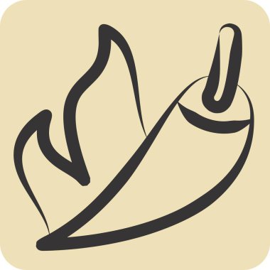 Simge Sıcak. BBQ sembolüyle ilgili. El çizimi tarzı. dizayn edilebilir