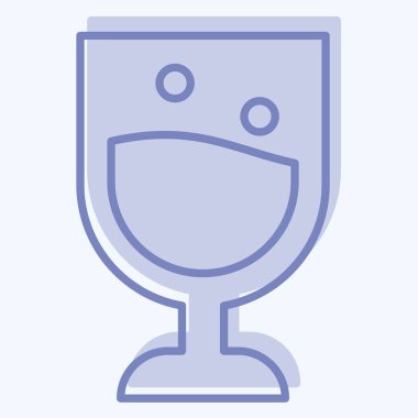 Simge camı. Meşrubat sembolüyle ilgili. İki ton stili. dizayn edilebilir