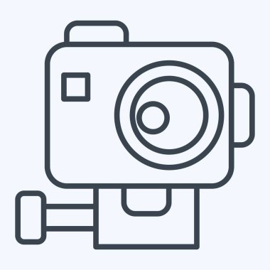 İkon Gopro. Macera sembolüyle ilgili. Sıra tarzı. dizayn edilebilir