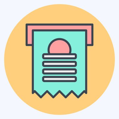 Simge Faturası. Vergi sembolüyle ilgili. renk arkadaşı stili. dizayn edilebilir