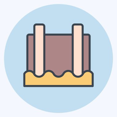 Simge Hidroelektrik. Doğal Kaynaklar sembolüyle ilgili. renk arkadaşı stili. dizayn edilebilir