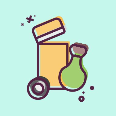 Simge Çöp Kutusu. Şehir merkezinin sembolüyle ilgili. MBE tarzı. dizayn edilebilir