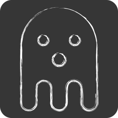 Simge Hayaleti. Cadılar Bayramı sembolüyle ilgili. Tebeşir stili. dizayn edilebilir