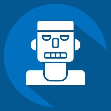 İkon Frankenstein. Cadılar Bayramı sembolüyle ilgili. Uzun gölge tarzı. dizayn edilebilir