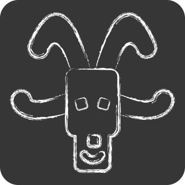 Simge Keçi. Hayvanlar sembolüyle ilgili. Tebeşir stili. dizayn edilebilir