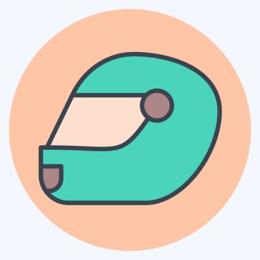 Simge Miğferi. Macera sembolüyle ilgili. renk arkadaşı stili. dizayn edilebilir