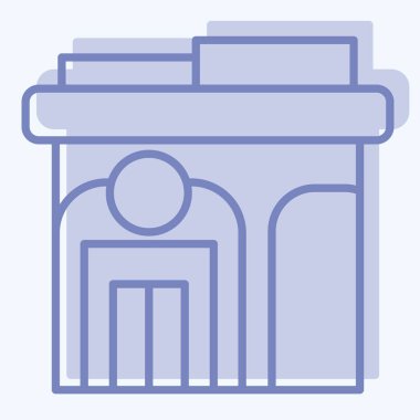 İkon Sağlık Kliniği. Şehir merkezinin sembolüyle ilgili. İki ton stili. dizayn edilebilir