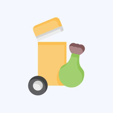 Simge Çöp Kutusu. Şehir merkezinin sembolüyle ilgili. Düz stil. dizayn edilebilir