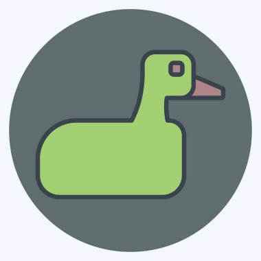 Simge Kaz. Hayvanlar sembolüyle ilgili. renk arkadaşı stili. dizayn edilebilir