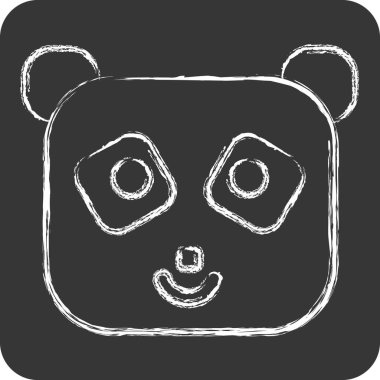 İkon Panda. Hayvanlar sembolüyle ilgili. Tebeşir stili. dizayn edilebilir