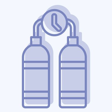 Simge oksijeni. Macera sembolüyle ilgili. İki ton stili. dizayn edilebilir