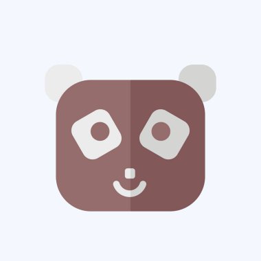 İkon Panda. Hayvanlar sembolüyle ilgili. Düz stil. dizayn edilebilir