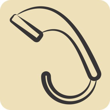 Simge Düşük Akış Duş Başlıkları. Sera sembolüyle ilgili. El çizimi tarzı. dizayn edilebilir