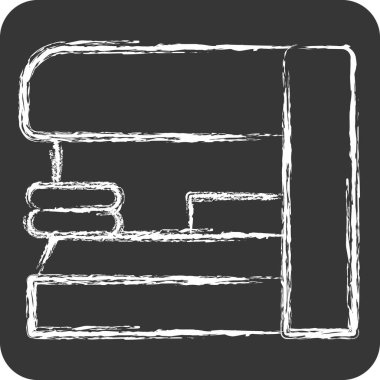 Simge gazete bayii. Şehir merkezinin sembolüyle ilgili. Tebeşir stili. dizayn edilebilir