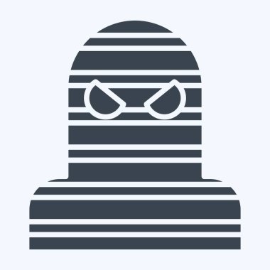 İkon Mumya. Cadılar Bayramı sembolüyle ilgili. Kabartma tarzı. dizayn edilebilir