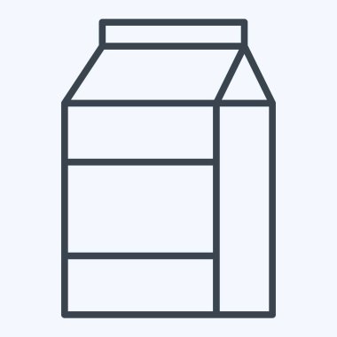 Simge Süt Paketi. Meşrubat sembolüyle ilgili. Sıra tarzı. dizayn edilebilir