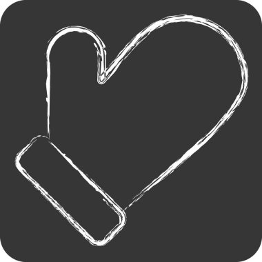 Simge Fırın Eldiveni. BBQ sembolüyle ilgili. Tebeşir stili. dizayn edilebilir