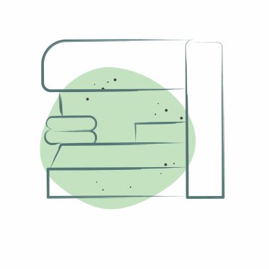 Simge gazete bayii. Şehir merkezinin sembolüyle ilgili. Renkli Leke Biçimi. dizayn edilebilir