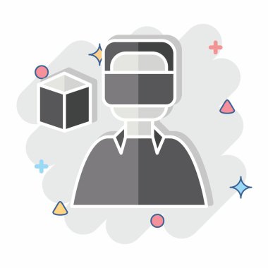 Icon Monetize. Metaverse sembolüyle ilgili. Çizgi roman. dizayn edilebilir