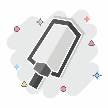 Simge metal dedektörü. Sensörlerin sembolüyle ilgili. Çizgi roman. dizayn edilebilir