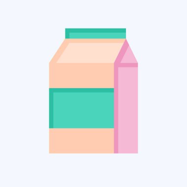 Simge Süt Paketi. Meşrubat sembolüyle ilgili. Düz stil. dizayn edilebilir