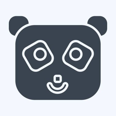 İkon Panda. Hayvanlar sembolüyle ilgili. Kabartma tarzı. dizayn edilebilir