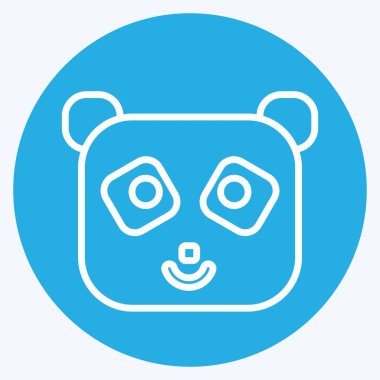 İkon Panda. Hayvanlar sembolüyle ilgili. Mavi gözlü. dizayn edilebilir