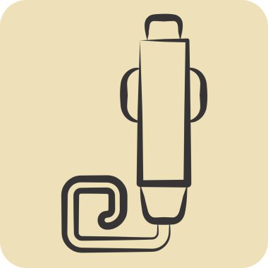 Simge Kalemi. Yazdırma sembolüyle ilgili. El çizimi tarzı. dizayn edilebilir