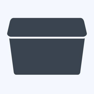 Simge Plastik Konteynır. Plastik Ürün sembolüyle ilgili. Kabartma tarzı. dizayn edilebilir