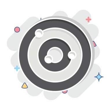 Simge radarı. Sensörlerin sembolüyle ilgili. Çizgi roman. dizayn edilebilir