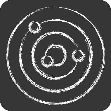 Simge radarı. Sensörlerin sembolüyle ilgili. Tebeşir stili. dizayn edilebilir