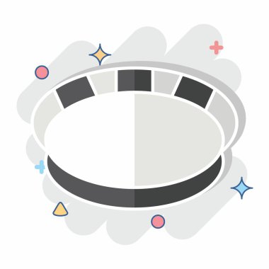 Simge levhası. Plastik Ürün sembolüyle ilgili. Çizgi roman. dizayn edilebilir