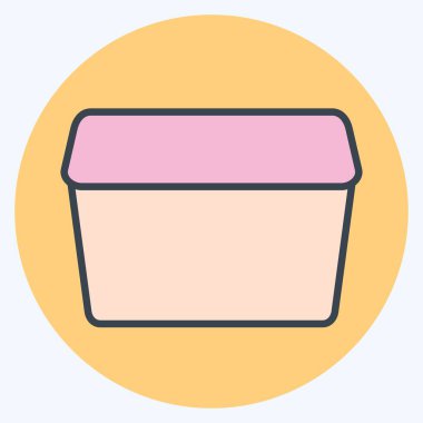 Simge Plastik Konteynır. Plastik Ürün sembolüyle ilgili. renk arkadaşı stili. dizayn edilebilir