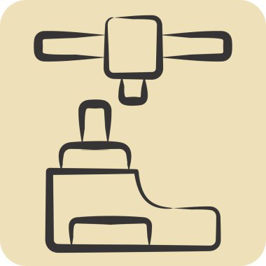Simge Protezi. Yazdırma sembolüyle ilgili. El çizimi tarzı. dizayn edilebilir
