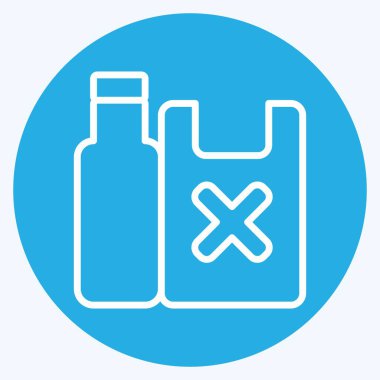 Simge Plastik Atık. Atık sembolüyle ilgili. Mavi gözlü. dizayn edilebilir