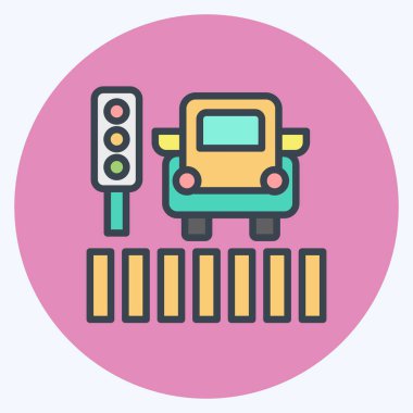 Icon yayası geçidi. Şehir merkezinin sembolüyle ilgili. renk arkadaşı stili. dizayn edilebilir