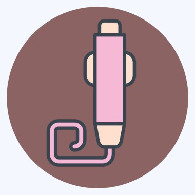 Simge Kalemi. Yazdırma sembolüyle ilgili. renk arkadaşı stili. dizayn edilebilir